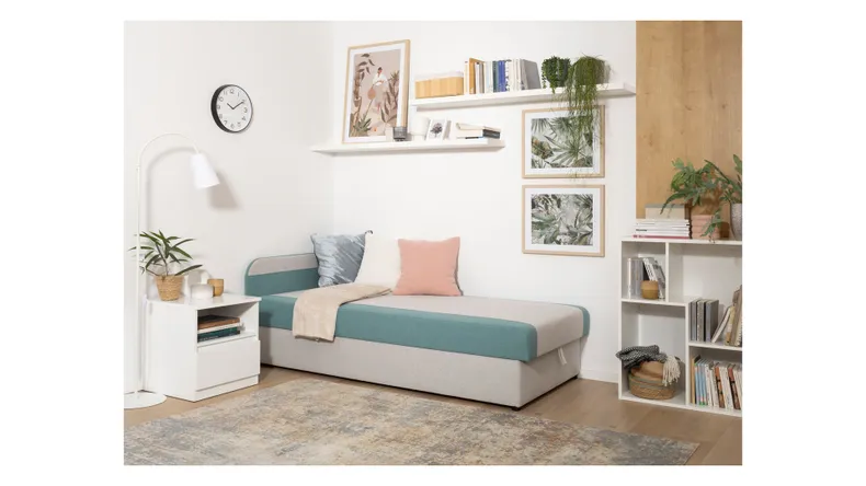 BRW Односпальний диван-ліжко Enero з ящиком для зберігання зелений TA-ENERO-LBK-G1_BD6295 фото №2
