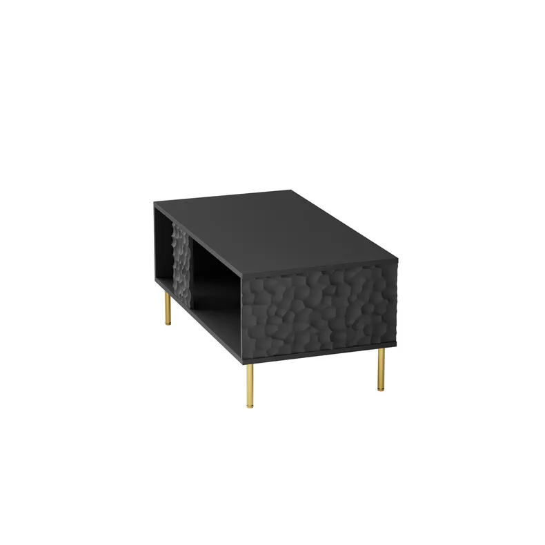 Журнальний стіл HALMAR BULLET law-1 92x50 см чорна, ніжки : золото фото №5