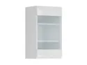 BRW Левый верхний кухонный шкаф Sole 40 см с витриной белый глянец, альпийский белый/глянцевый белый FH_G_40/72_LV-BAL/BIP фото thumb №2