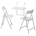 IKEA TORPARÖ ТОРПАРЕ, стіл стін кріпл+2 склад стільці/вул, білий/білий/сірий, 50 см 594.948.63 фото thumb №1