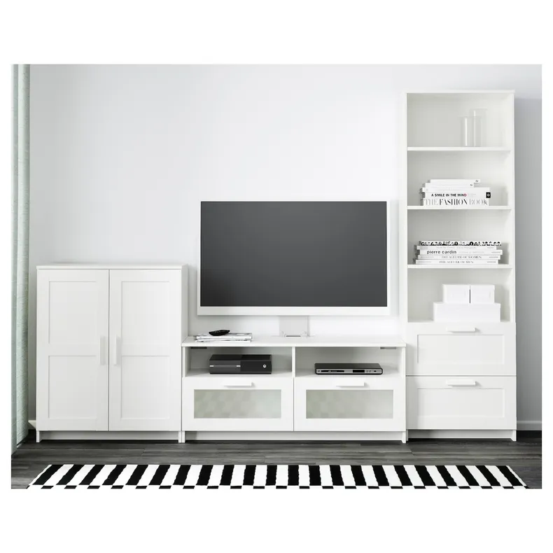 IKEA BRIMNES БРИМНЭС, шкаф для ТВ, комбинация, белый, 258x41x190 см 891.843.31 фото №2