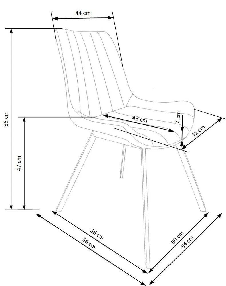 Кухонний стілець HALMAR K279 сірий/чорний фото №8