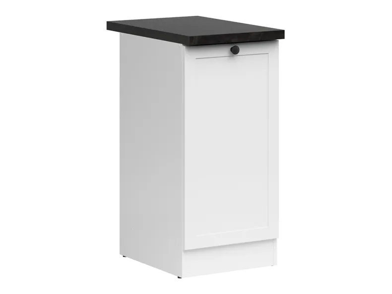 BRW Junona Line базовый шкаф для кухни 40 см правый с топом белый, белый/белый/металлический сланцевый черный/золотой D1D/40/82_P_ZBL-BI/BI/LMC фото №2