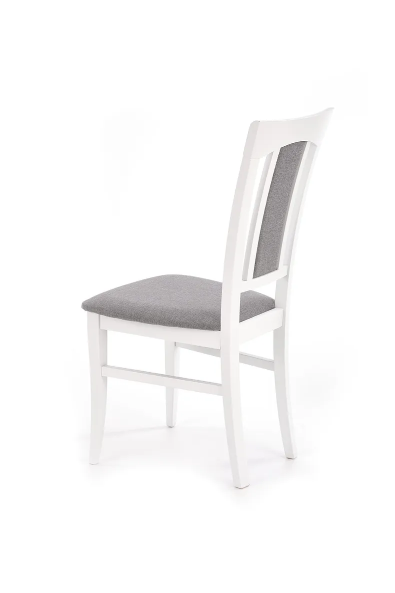 Кухонний стілець дерев'яний HALMAR KONRAD білий/сірий фото №2