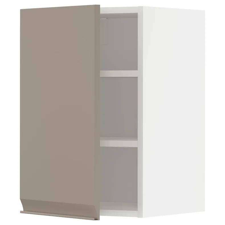IKEA METOD МЕТОД, навесной шкаф с полками, белый / матовый темно-бежевый, 40x60 см 994.918.29 фото №1