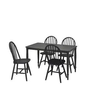 IKEA DANDERYD ДАНДЭРЮД / SKOGSTA СКОГСТА, стол и 4 стула, чёрный/черный, 130 см 195.442.90 фото