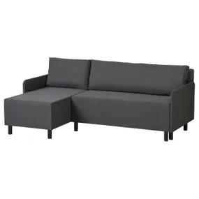 IKEA BRUKSVARA БРУКСВАРА, 3-місний диван із кушеткою, з шезлонгом сірого кольору 805.759.04 фото
