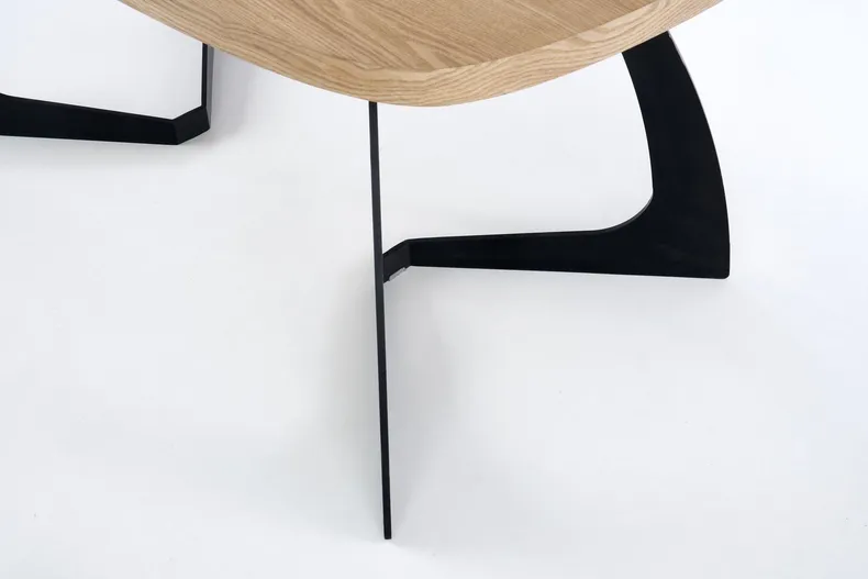 Обідній стіл розкладний HALMAR VELDON 160-200x90 см, стільниця - дуб натуральний, ніжки - чорний фото №14