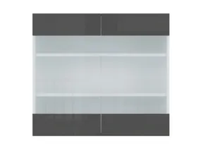 BRW Двухдверный кухонный шкаф Tapo Special 80 см с витриной антрацит экрю, альпийский белый/антрацитовый экрю FK_G_80/72_LV/PV-BAL/ANEC фото
