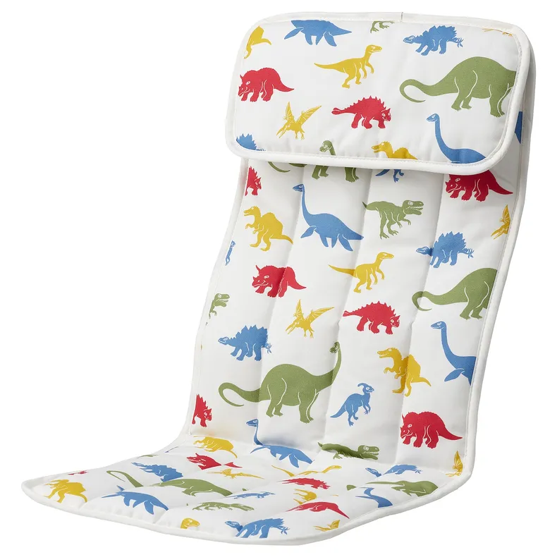 IKEA POÄNG ПОЕНГ, подушка для дитячого крісла, Медског/динозавр візерунок 704.696.78 фото №1