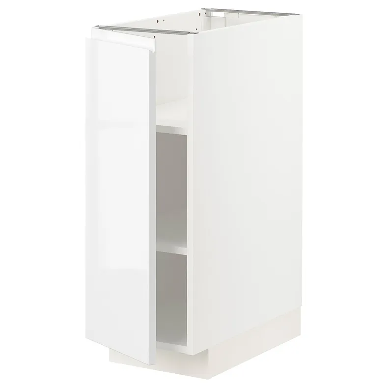 IKEA METOD МЕТОД, напольный шкаф с полками, белый / Воксторп глянцевый / белый, 30x60 см 394.576.49 фото №1