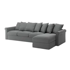 IKEA GRÖNLID ГРЕНЛІД, 4-місний диван із кушеткою, ЛЬЙУНГЕН класичний сірий 394.090.69 фото