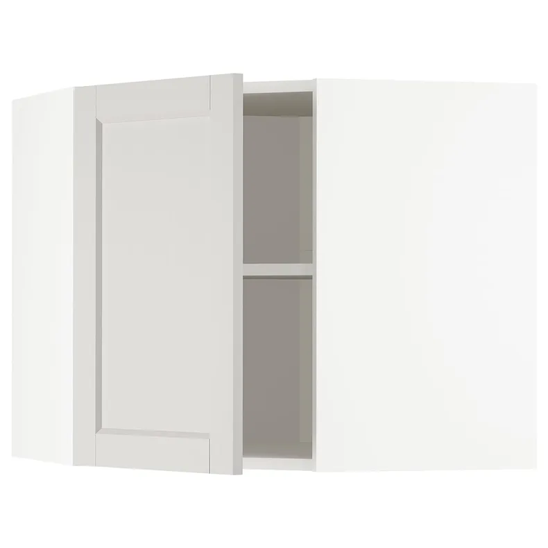 IKEA METOD МЕТОД, угловой навесной шкаф с полками, белый / светло-серый, 68x60 см 892.741.76 фото №1