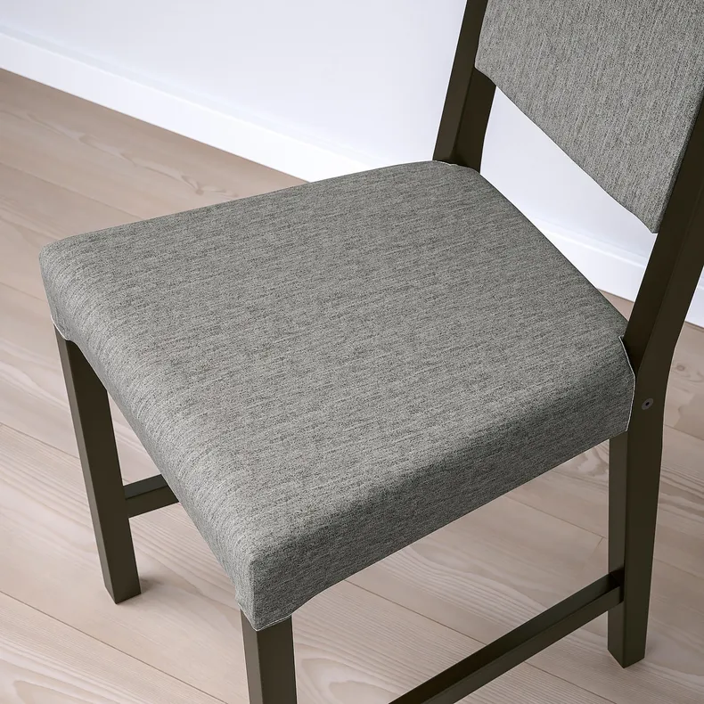 IKEA STEFAN СТЕФАН, стілець, коричнево-чорний / КНІСА сірий / бежевий 805.120.87 фото №5