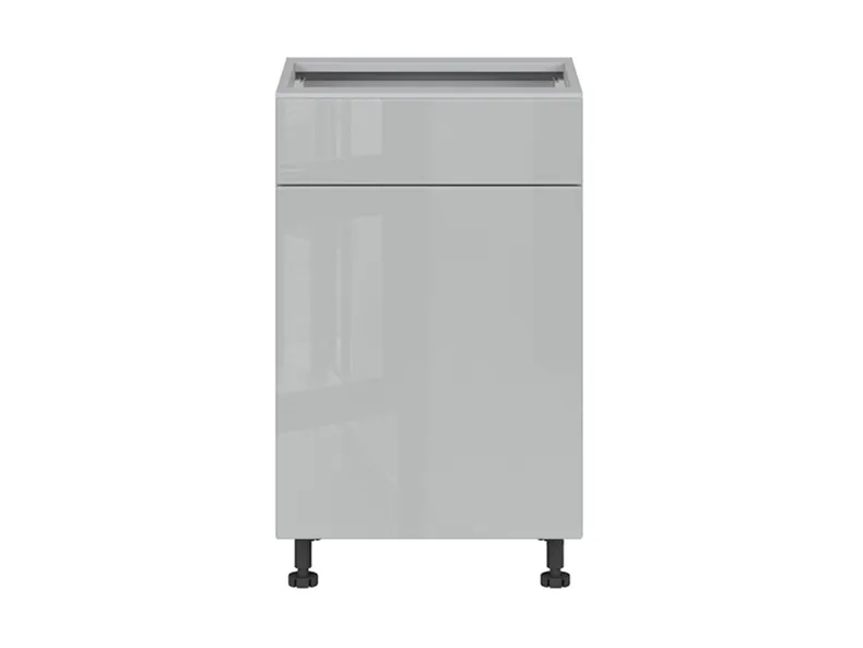 BRW Top Line кухонный базовый шкаф 50 см правый с ящиком серый глянцевый, серый гранола/серый глянец TV_D1S_50/82_P/SMB-SZG/SP фото №1