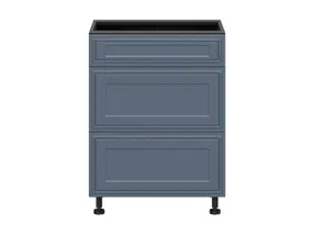 BRW Кухонный цокольный шкаф Verdi 60 см с выдвижными ящиками mystic matt, черный/матовый FL_D2S_60/82_2SMB/B-CA/MIM фото