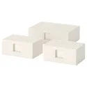 IKEA BYGGLEK БЮГГЛЕК, коробка LEGO® з кришкою, 3 шт, білий 703.721.86 фото thumb №1