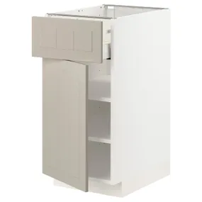 IKEA METOD МЕТОД / MAXIMERA МАКСИМЕРА, напольный шкаф с ящиком / дверцей, белый / Стенсунд бежевый, 40x60 см 194.575.13 фото