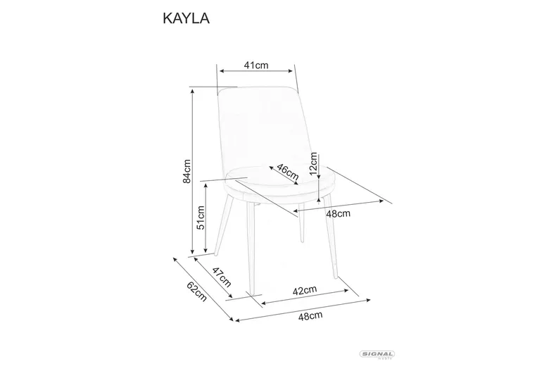 Стілець SIGNAL KAYLA Velvet, Bluvel 03 - світло-сірий фото №18