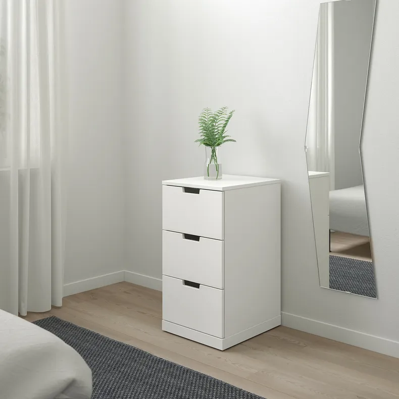 IKEA NORDLI НОРДЛИ, комод с 3 ящиками, белый, 40x76 см 392.398.35 фото №2