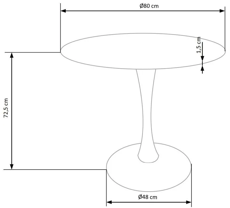 Кухонний стіл HALMAR STING 80x80 см дуб натуральний, білий фото №7