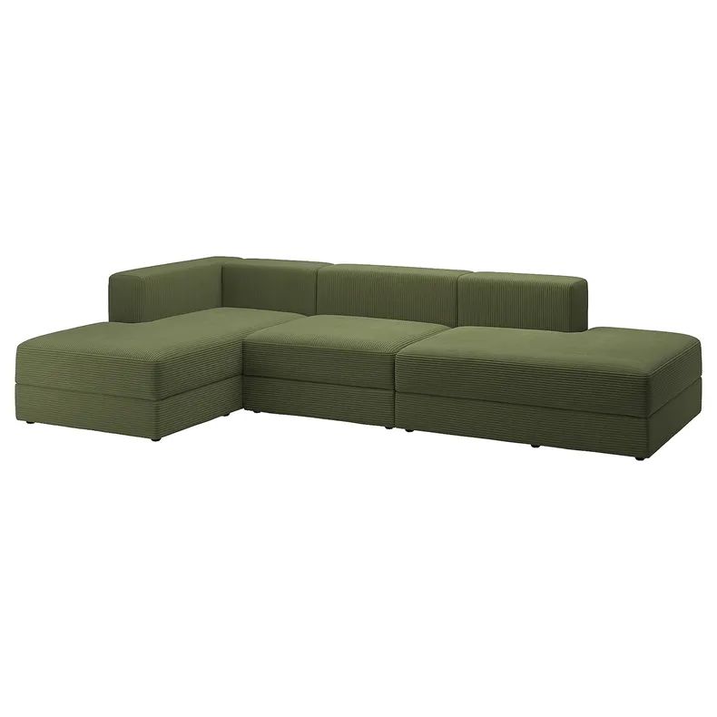 IKEA JÄTTEBO ЄТТЕБУ, 3,5-місн модульн диван з кушетками, САМСАЛА темний жовто-зелений 194.851.15 фото №1