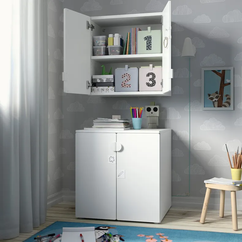 IKEA SMÅSTAD СМОСТАД, навесной шкаф, Сиренево-белый с 1 полкой, 60x32x60 см 395.429.59 фото №3