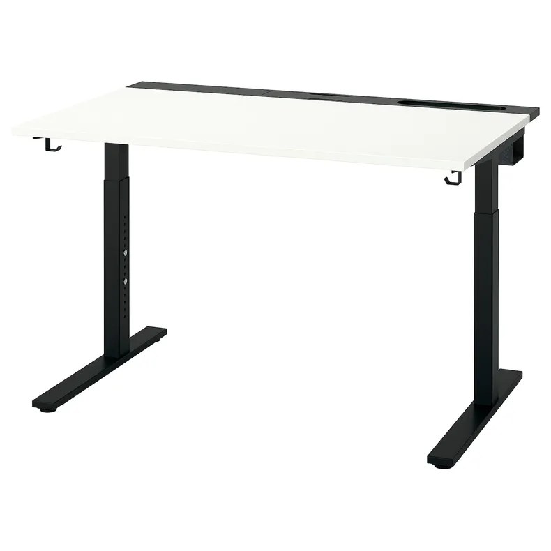 IKEA MITTZON МІТТЗОН, письмовий стіл, білий / чорний, 120x80 см 795.260.33 фото №1