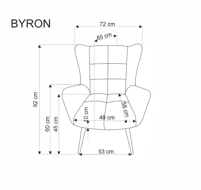 Мягкое кресло HALMAR BYRON, серый фото №2