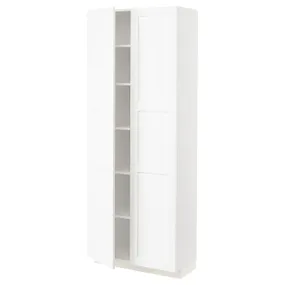 IKEA METOD МЕТОД, висока шафа із полицями, білий Енкопінг / білий імітація дерева, 80x37x200 см 694.735.15 фото