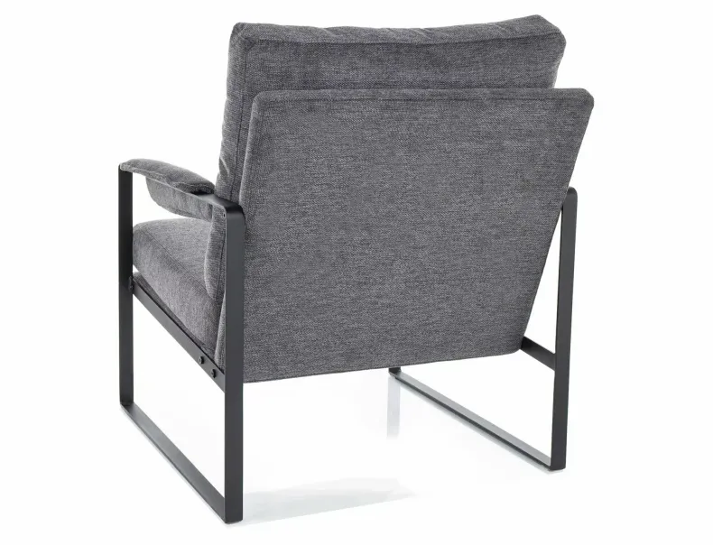 Кресло мягкое с металлической рамой SIGNAL FOCUS Brego, темно-серый / матовый черный фото №2