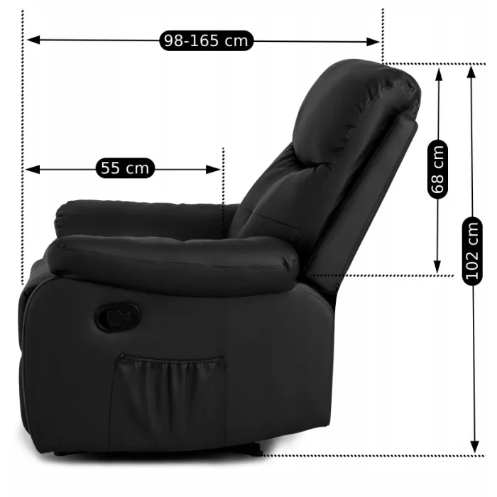 Масажне крісло MEBEL ELITE INTER, екошкіра: Чорний фото №16