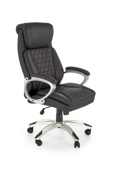 Крісло комп'ютерне офісне обертове HALMAR THOMAS чорний, екошкіра фото №1