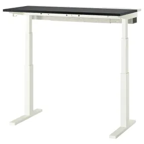 IKEA MITTZON МІТТЗОН, стіл регульований, електричний ОКЛ попелястий чорний/білий, 120x60 см 895.266.07 фото