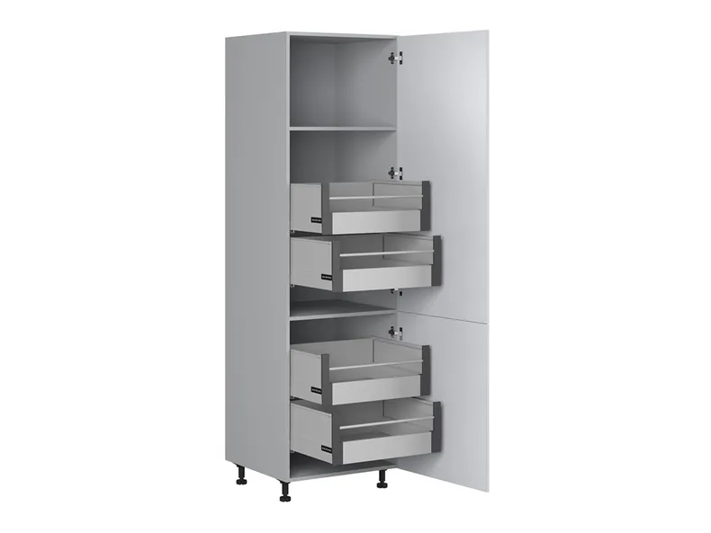 BRW Кухонный шкаф Verdi высотой 60 см с ящиками светло-серый матовый, греноловый серый/светло-серый матовый FL_D4STW_60/207_P/P-SZG/JSZM фото №3