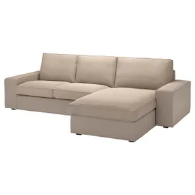 IKEA KIVIK КІВІК, 3-місний диван із кушеткою, Талміра бежевий 994.847.77 фото