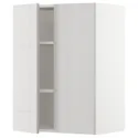 IKEA METOD МЕТОД, навісна шафа з полицями / 2 дверцят, білий / Ringhult світло-сірий, 60x80 см 094.631.09 фото thumb №1