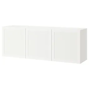 IKEA BESTÅ БЕСТО, комбинация настенных шкафов, белый / Ханвикен белый, 180x42x64 см 494.259.12 фото
