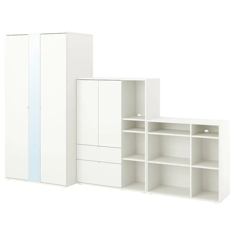 IKEA VIHALS ВІХАЛЬС, гардероб, комбінація, білий, 305x57x200 см 494.421.91 фото №1