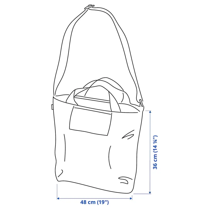 IKEA RÄCKLA РЕККЛА, сумка, складана, чорний, 48x36 см, 20 L фото №9