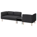 IKEA LILLEHEM ЛІЛЛЕХЕМ, 3-м модульний диван з журн столом, ГУННАРЕД темно-сірий/деревина 895.697.48 фото thumb №1