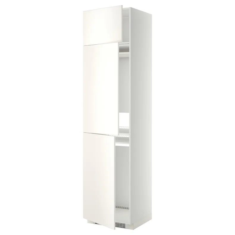 IKEA METOD МЕТОД, высокий шкаф д / холод / мороз / 3 дверцы, белый / белый, 60x60x240 см 294.694.26 фото №1