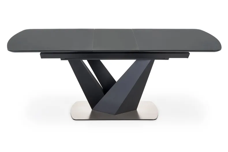 Обеденный стол раскладной HALMAR PATRIZIO 160-200x90 см, столешница - темный ясен, ножка - черный фото №4