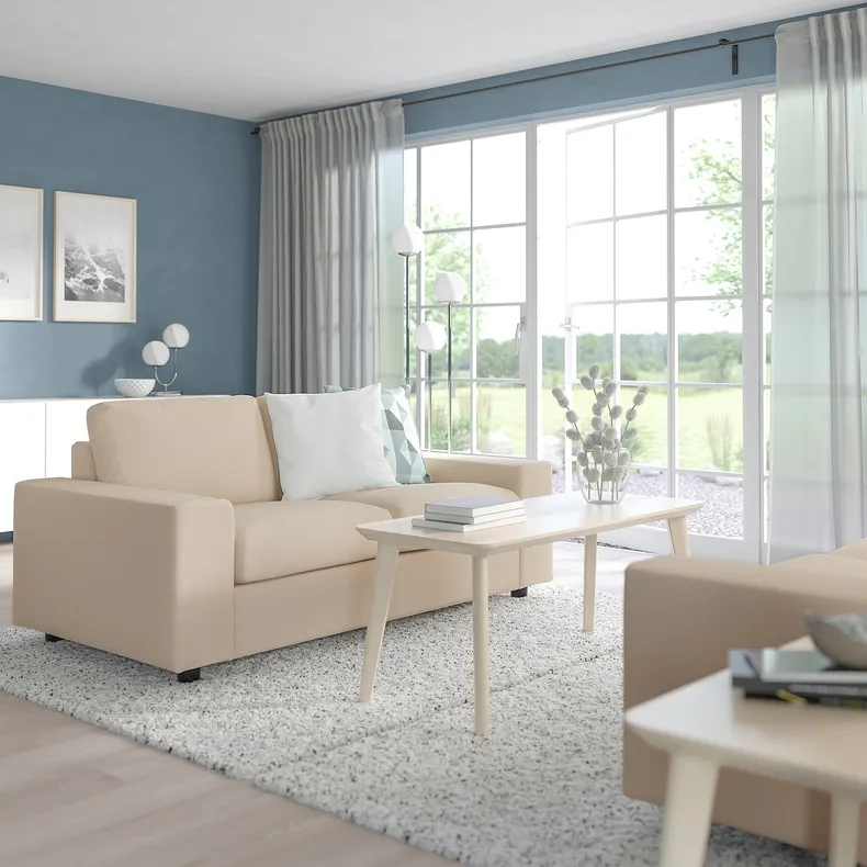 IKEA VIMLE ВІМЛЕ, 2-місний диван-ліжко, з широкими підлокітниками / ХАЛЛАРП бежевий 595.370.42 фото №3