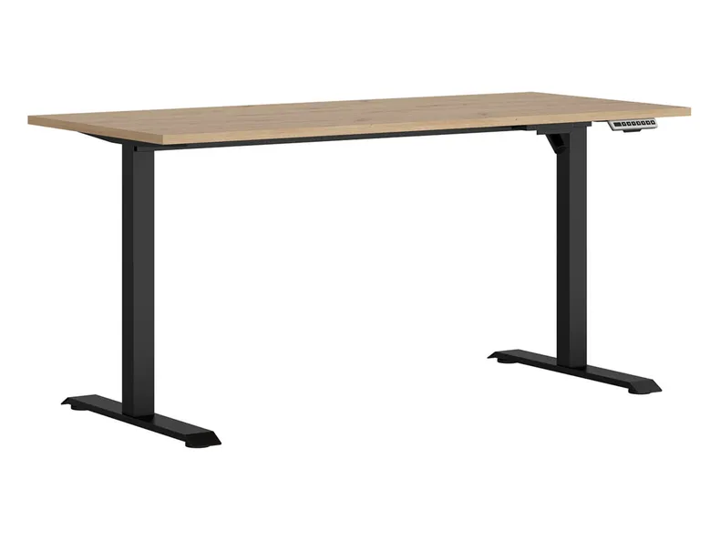 BRW Письмовий стіл з функцією регулювання висоти BRW SPACE OFFICE, 160 см, металевий каркас / дуб артизан BIU/160/68/B-DASN фото №3