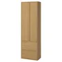 IKEA ÄNGSJÖN ЭНГШЁН, высокий шкаф с дверцами / ящиками, имит. дуб, 60x35x195 см 905.531.62 фото