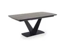 Обеденный стол раскладной HALMAR VINSTON 180-230x95 см, столешница - темно серая/черная, ножки - черные фото thumb №11