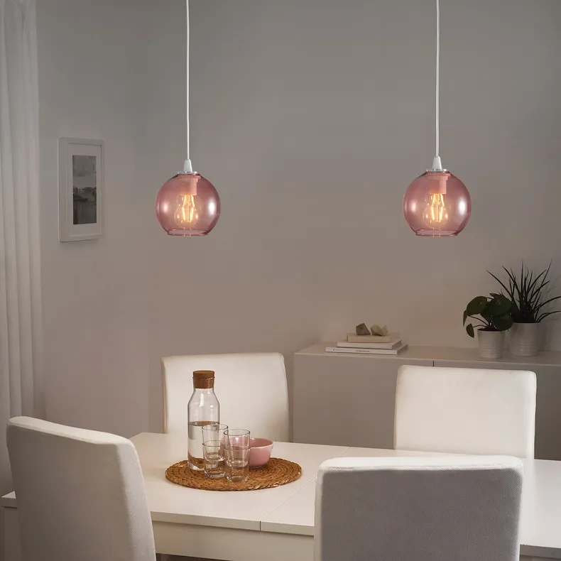 IKEA JAKOBSBYN ЯКОБСБЮН, абажур для подвесн светильника, розовый, 15 см 004.809.19 фото №2