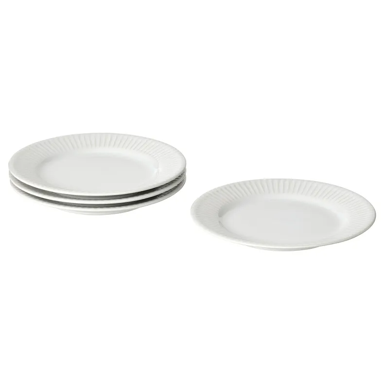IKEA STRIMMIG СТРИММИГ, тарелка десертная, белый, 21 см 304.682.18 фото №1