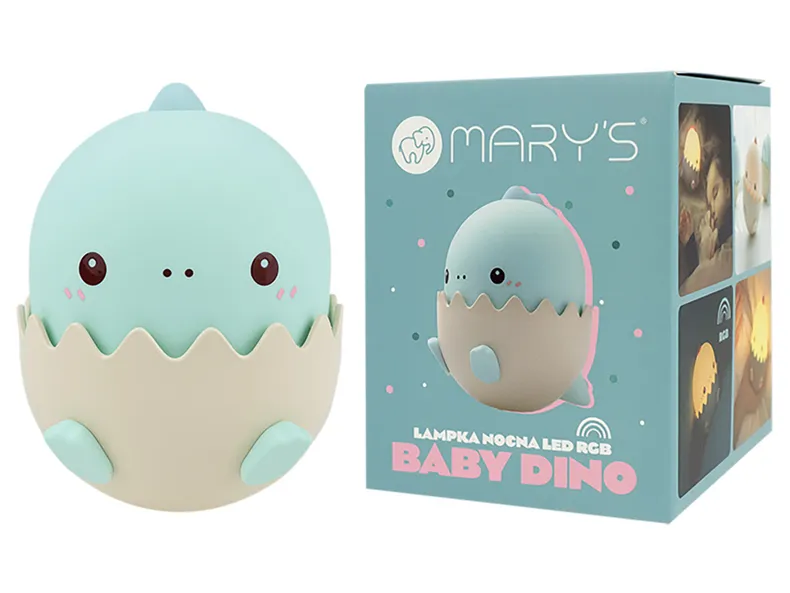 BRW Детская светодиодная силиконовая лампа Mary's Baby Dino синяя 096866 фото №5